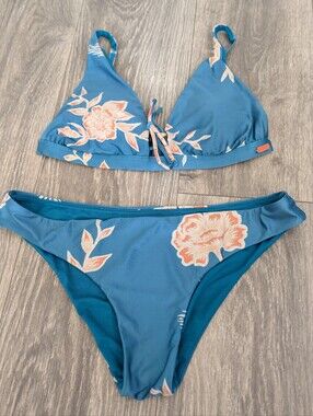Roxy Blue Floral Bikini Set
